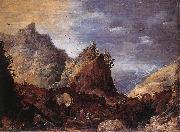 MOMPER, Joos de Mountain Scene with Bridges gs Spain oil painting artist